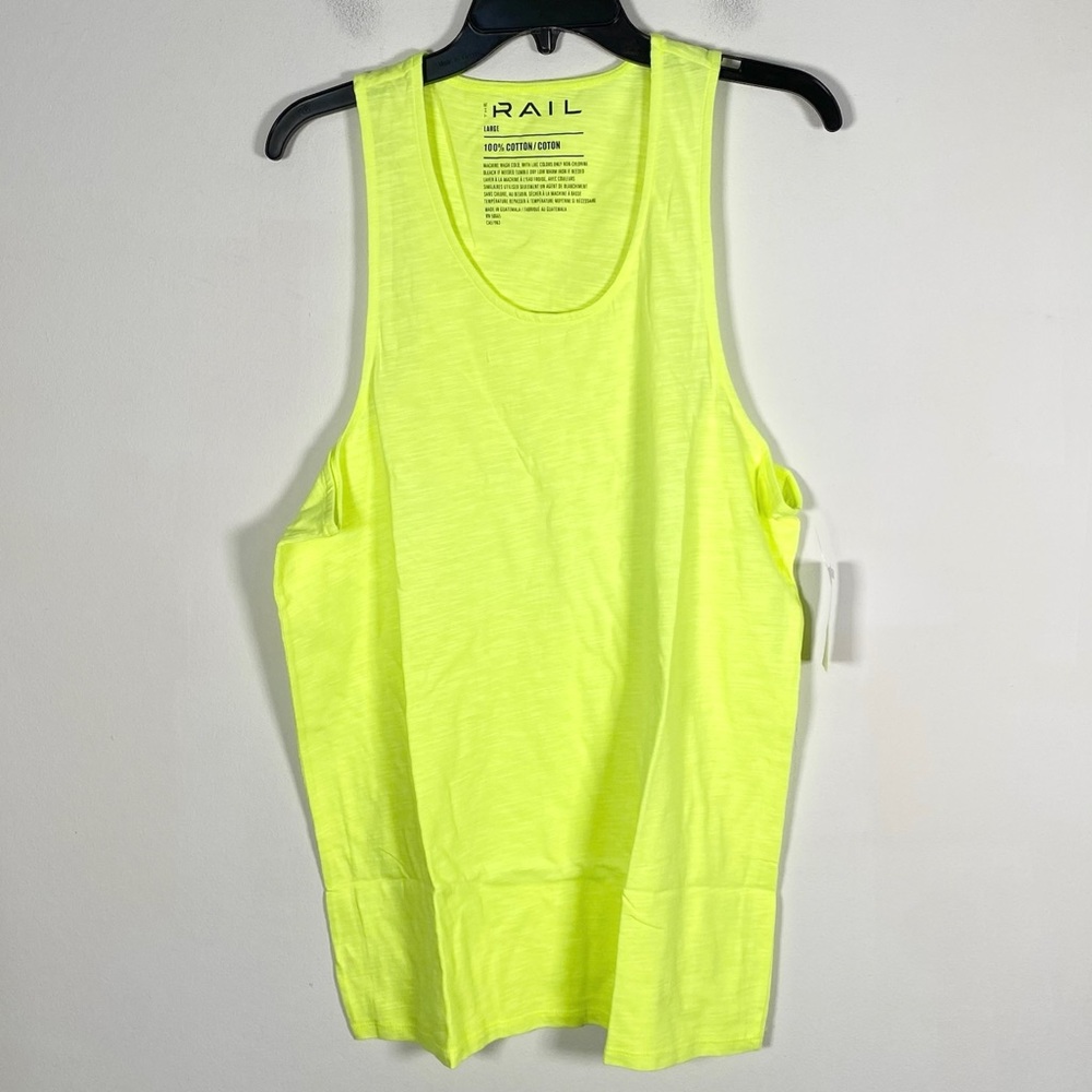 The RAIL Men’s NWT Size Large Yellow Zone Tank Top Sleeveless 100% Cotton